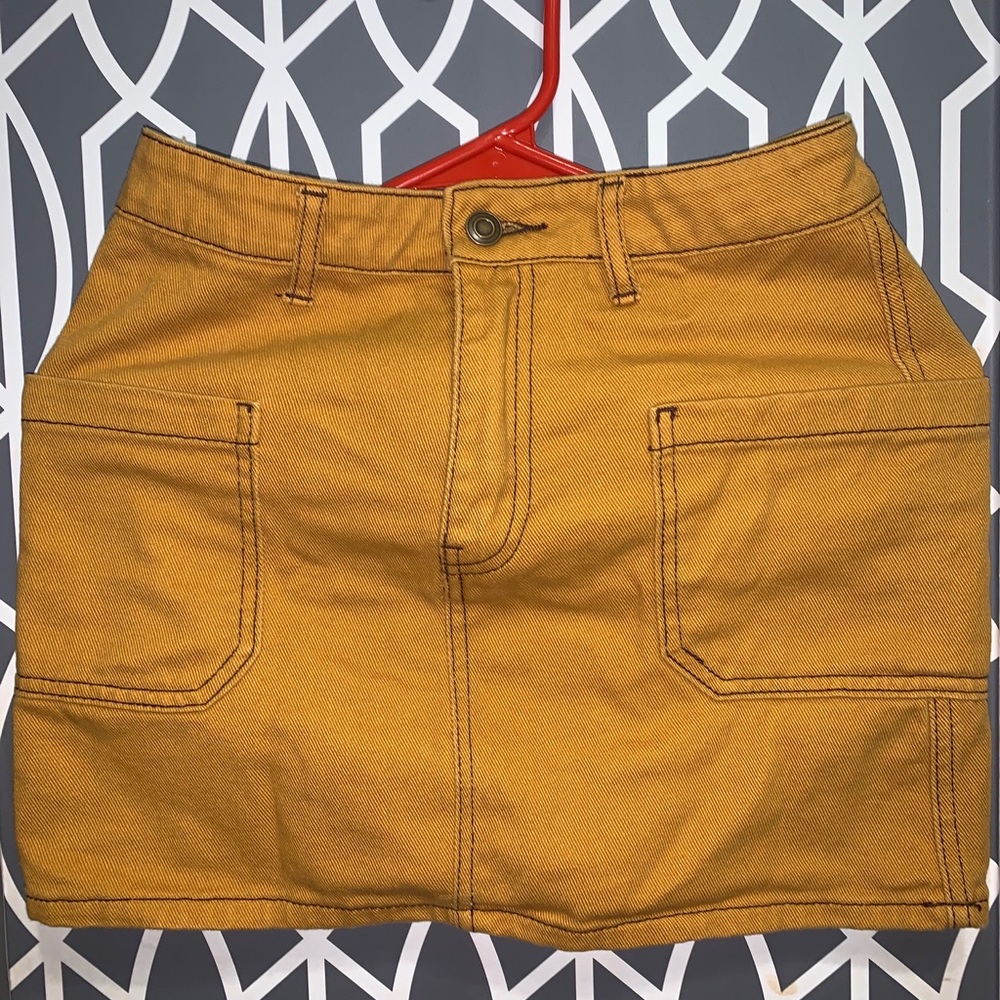 Forever 21 X-Small Yellow Mini Utility Skirt